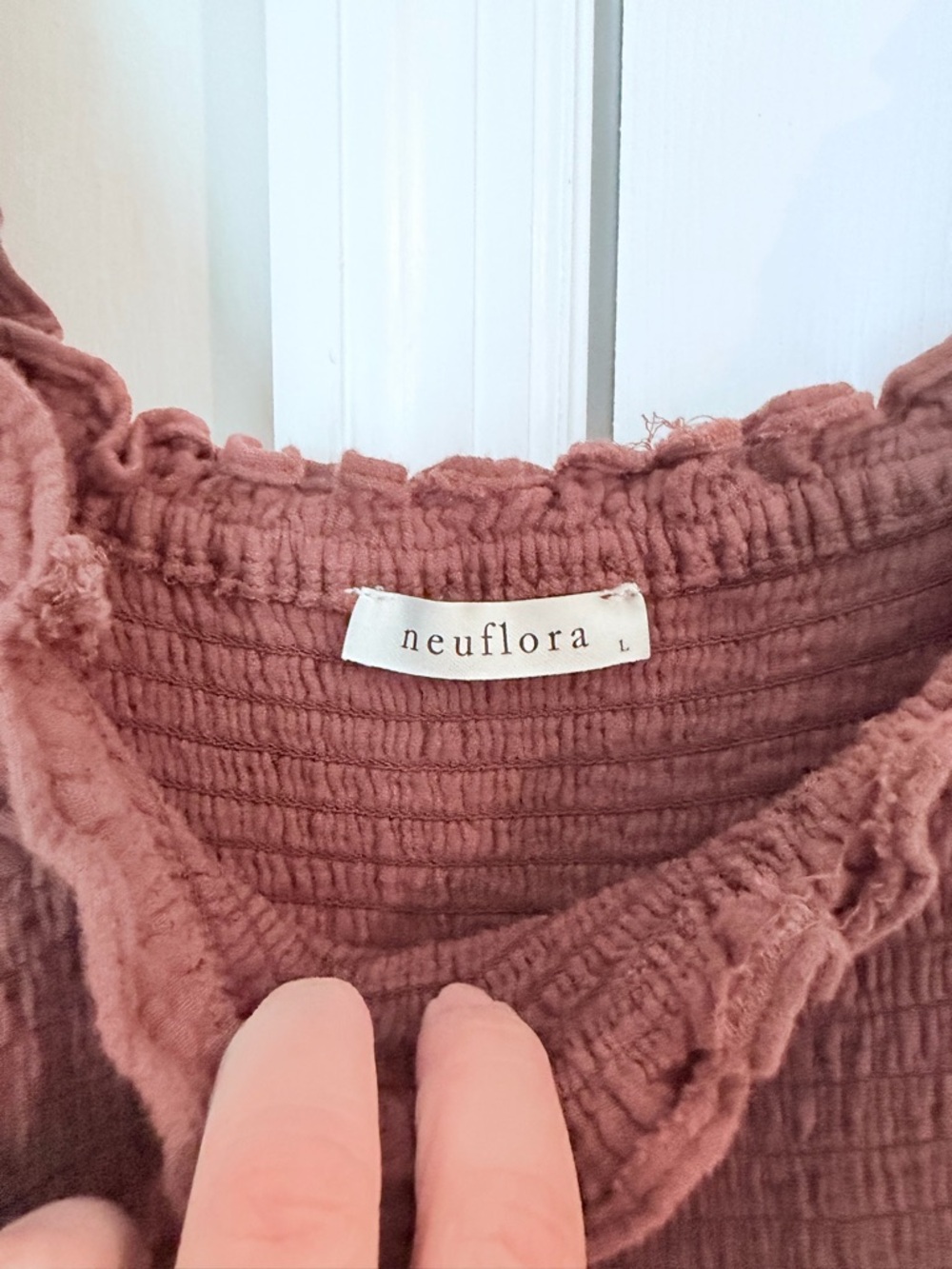 Smocked Puff-Sleeve Maxi Dress in Dusty Mauve - Picture 5 of 6